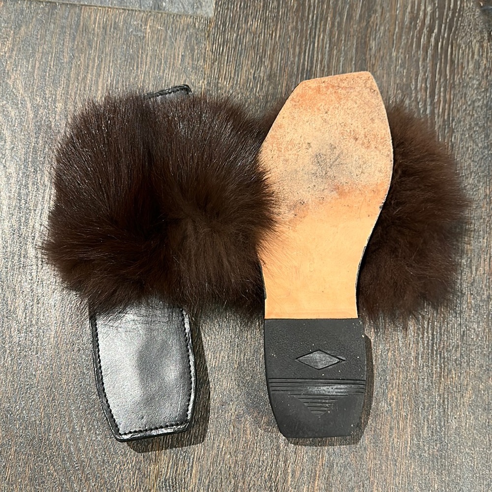 Parme Marin fur sandals size 8